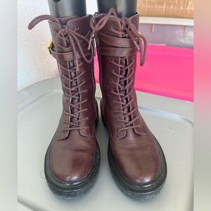 Tory Burch Women's Brown Lace-Up Boots